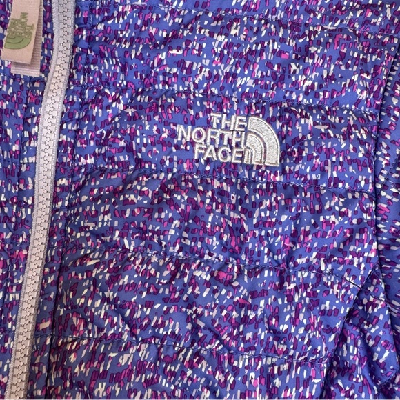 The North Face Girls Reversible Jacket Purple Puffer Fleece Coat Size L (14/16) - Picture 3 of 16